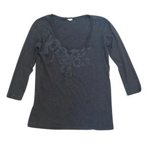 J. Crew Black mid-sleeve shirt